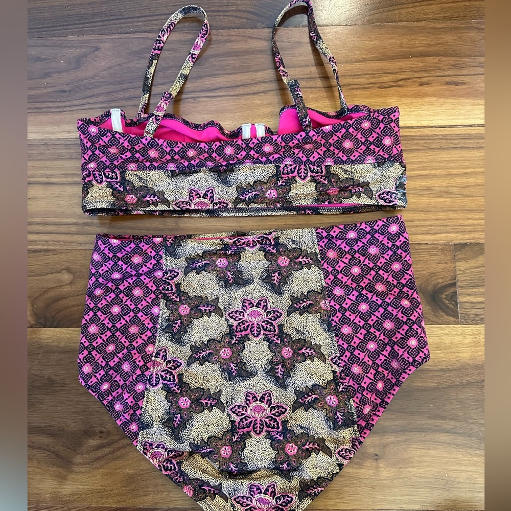 Ulla Johnson Pink and Brown Floral Bikini - Picture 2 of 4